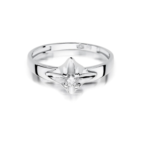 Przejdź do produktu Pierścionek zaręczynowy z białego złota z diamentem 0,12ct Fire Of Love 