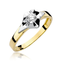 Pierścionek zaręczynowy z żółtego złota z diamentem 0,30ct Fire Of Love BW-155-0,30ct