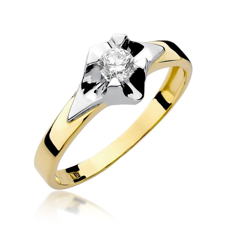 Pierścionek zaręczynowy z żółtego złota z diamentem 0,30ct Fire Of Love BW-155-0,30ct