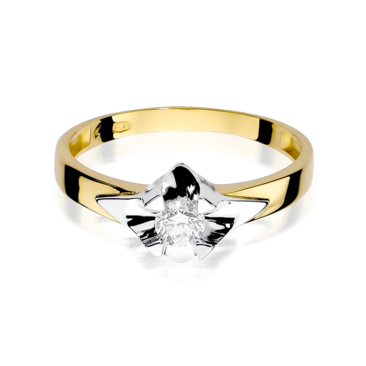 Pierścionek zaręczynowy z żółtego złota z diamentem 0,30ct Fire Of Love BW-155-0,30ct