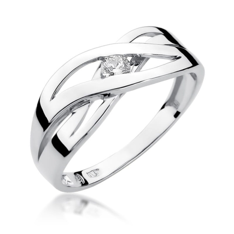 Przejdź do produktu Pierścionek zaręczynowy z białego złota z diamentem 0,10ct Fire Of Love 