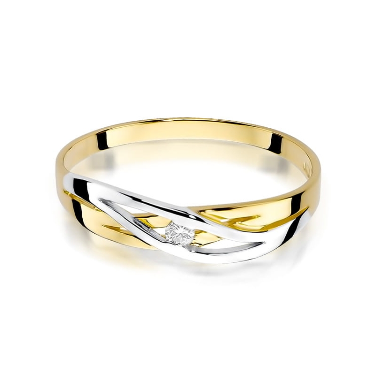Pierścionek zaręczynowy z żółtego złota z diamentem 0,05ct Fire Of Love BW-156-0,05ct