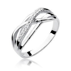 Pierścionek zaręczynowy z białego złota z diamentami 0,10ct Fire Of Love  BW-157-b