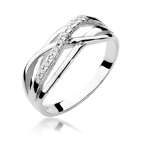 Przejdź do produktu Pierścionek zaręczynowy z białego złota z diamentami 0,10ct Fire Of Love 