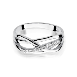 Pierścionek zaręczynowy z białego złota z diamentami 0,10ct Fire Of Love  BW-157-b