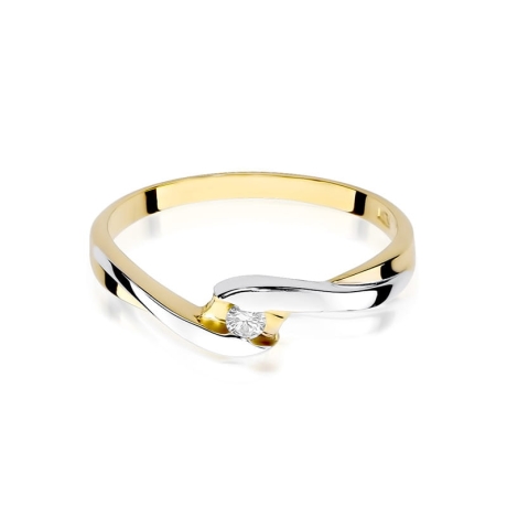 Przejdź do produktu Pierścionek zaręczynowy z żółtego złota z diamentem 0,05ct Fire Of Love