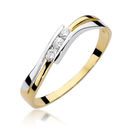 Przejdź do produktu Pierścionek zaręczynowy z żółtego złota z diamentami 0,12ct Fire Of Love