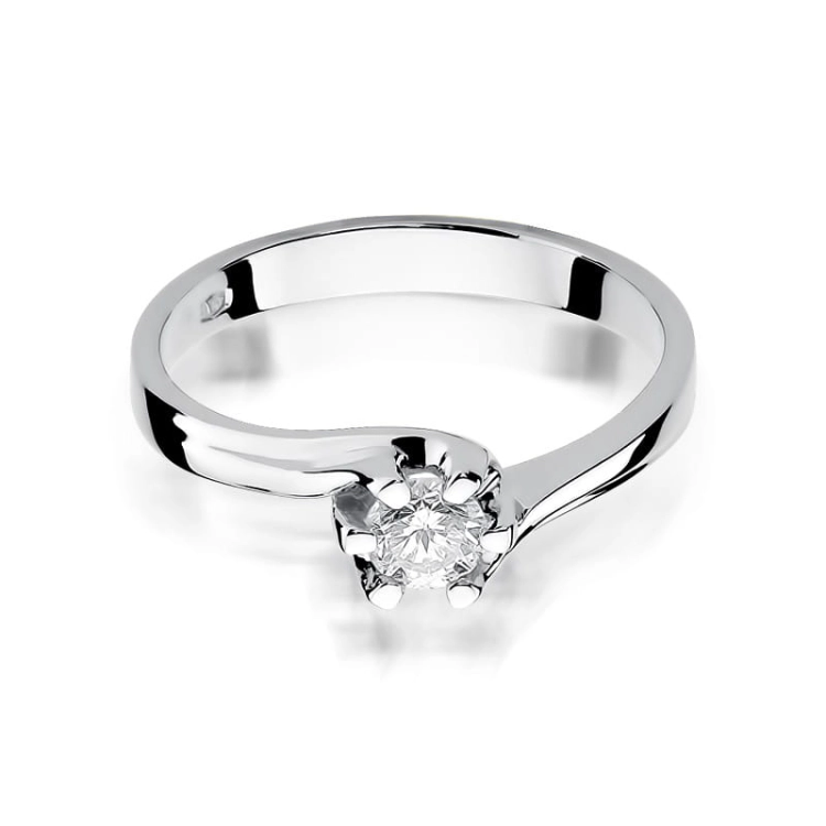 Pierścionek zaręczynowy z białego złota z diamentem 0,30ct Fire Of Love BW-163-0,30ct-b