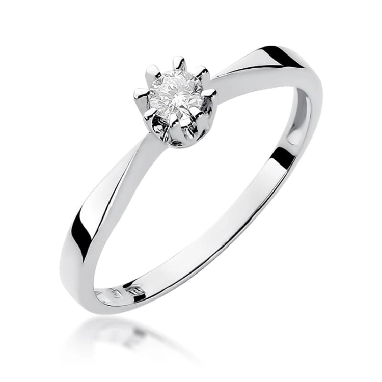 Pierścionek zaręczynowy z białego złota z diamentem 0,15ct Fire Of Love  BW-173-b