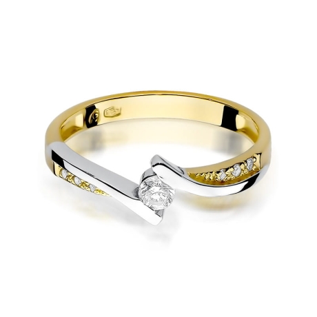 Przejdź do produktu Pierścionek zaręczynowy z żółtego złota z diamentami 0,16ct Fire Of Love