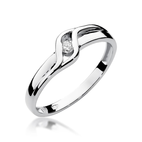 Przejdź do produktu Pierścionek zaręczynowy z białego złota z diamentem 0,04ct Fire Of Love