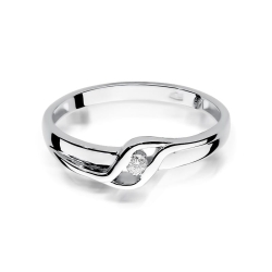 Pierścionek zaręczynowy z białego złota z diamentem 0,04ct Fire Of Love BW-178-0,04ct-b
