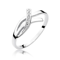 Pierścionek zaręczynowy z białego złota z diamentami 0,02ct Fire Of Love BW-179-b