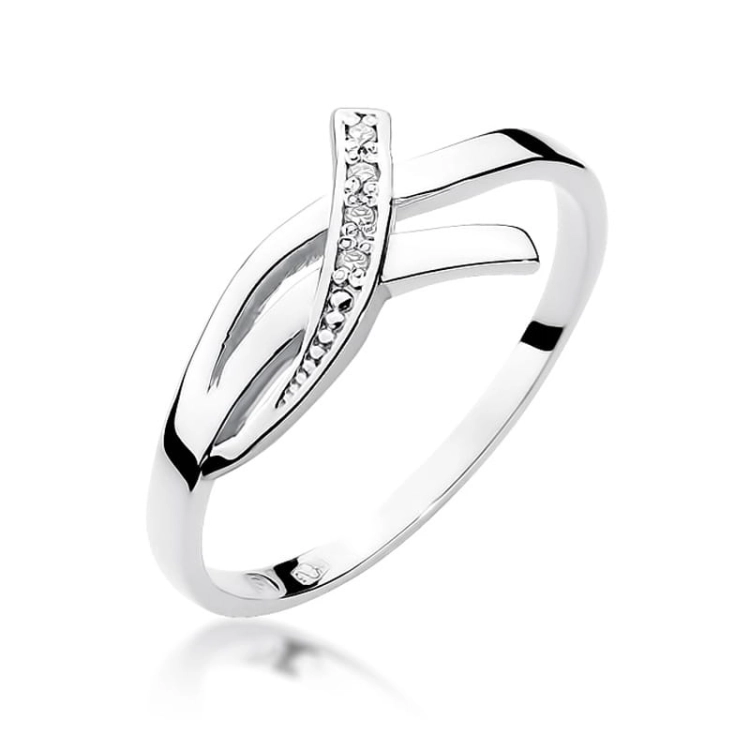 Pierścionek zaręczynowy z białego złota z diamentami 0,02ct Fire Of Love BW-179-b