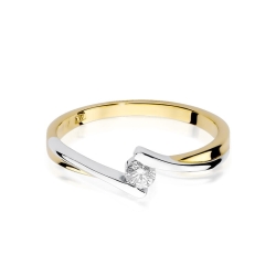 Pierścionek zaręczynowy z żółtego złota z diamentem 0,10ct Fire Of Love BW-180