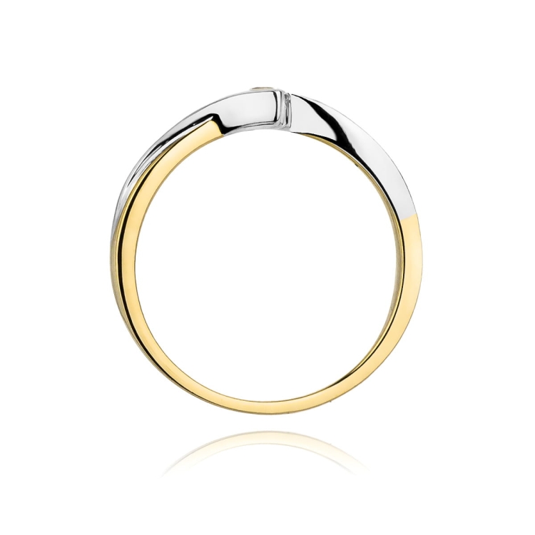 Pierścionek zaręczynowy z żółtego złota z diamentem 0,10ct Fire Of Love BW-180