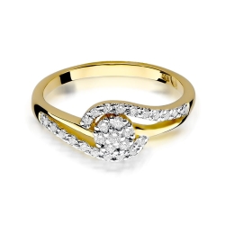 Pierścionek zaręczynowy z żółtego złota z diamentami 0,17ct Fire Of Love BW-184