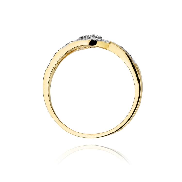 Pierścionek zaręczynowy z żółtego złota z diamentami 0,17ct Fire Of Love BW-184