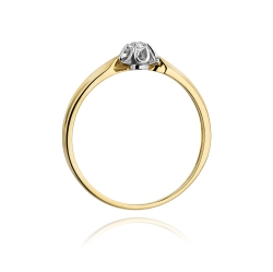 Pierścionek zaręczynowy z żółtego złota z diamentem 0,04ct Fire Of Love BW-187