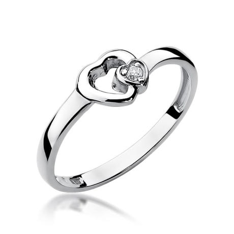 Przejdź do produktu Pierścionek zaręczynowy z białego złota z diamentem 0,02ct Fire Of Love 
