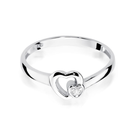 Przejdź do produktu Pierścionek zaręczynowy z białego złota z diamentem 0,02ct Fire Of Love 