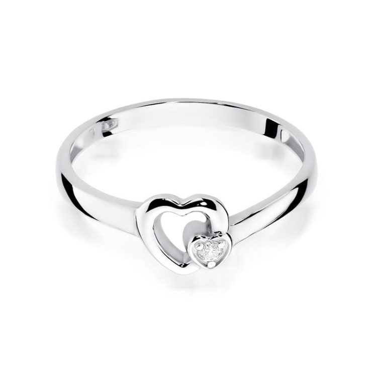 Pierścionek zaręczynowy z białego złota z diamentem 0,02ct Fire Of Love BW-188-b
