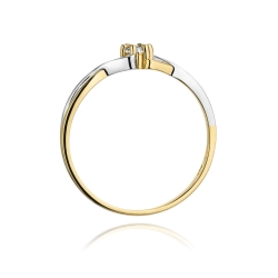Pierścionek zaręczynowy z żółtego złota z diamentem 0,08ct Fire Of Love BW-190-0,08ct