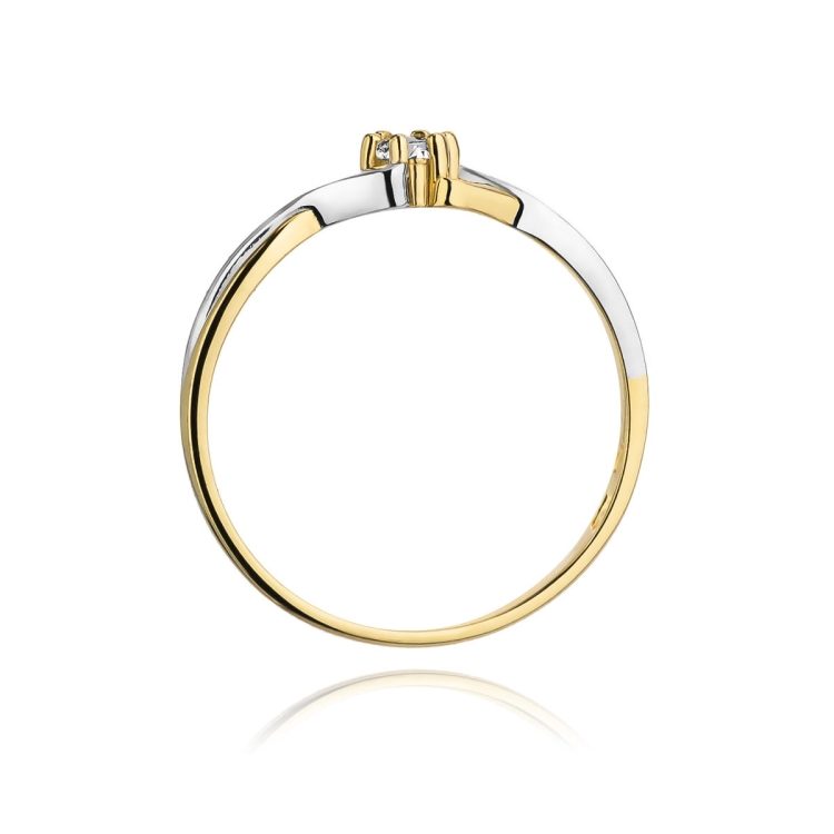 Pierścionek zaręczynowy z żółtego złota z diamentem 0,08ct Fire Of Love BW-190-0,08ct