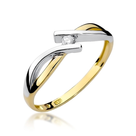 Przejdź do produktu Pierścionek zaręczynowy z żółtego złota z diamentem 0,04ct Fire Of Love