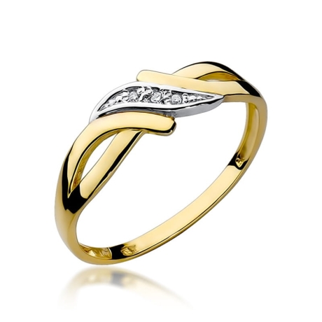 Przejdź do produktu Pierścionek zaręczynowy z żółtego złota z diamentami 0,02ct Fire Of Love
