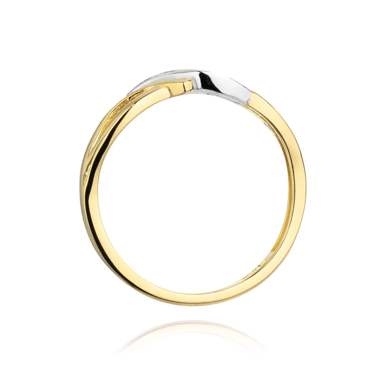 Pierścionek zaręczynowy z żółtego złota z diamentami 0,02ct Fire Of Love BW-192