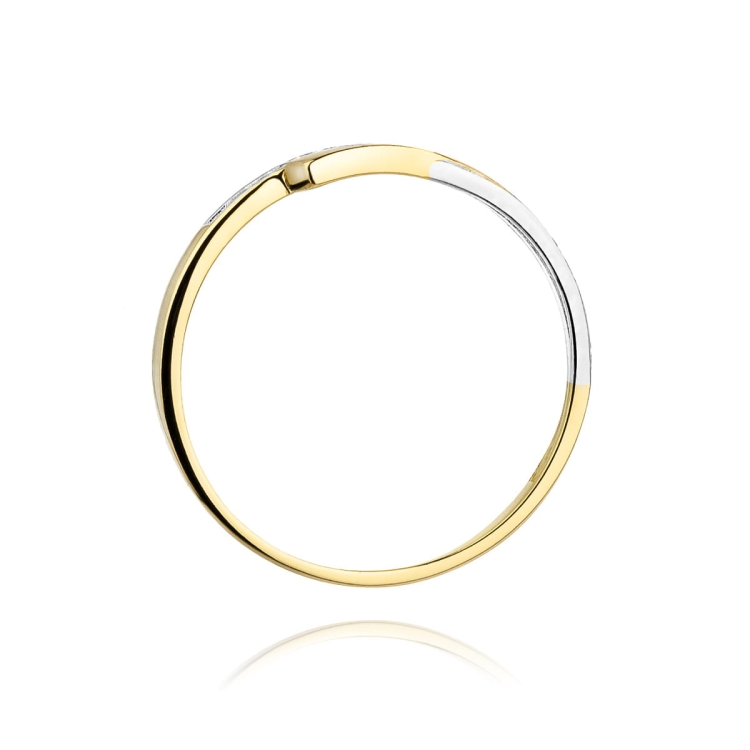 Pierścionek zaręczynowy z żółtego złota z diamentami 0,02ct Fire Of Love BW-196