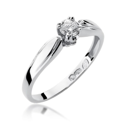 Pierścionek zaręczynowy z białego złota z diamentem 0,24ct Fire Of Love BW-197-b