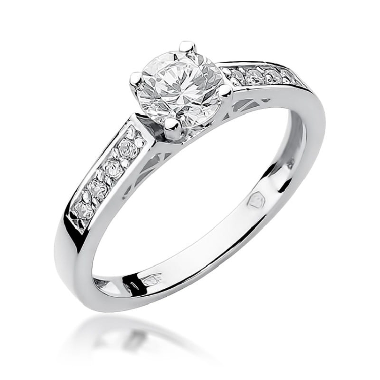 Pierścionek zaręczynowy z białego złota z diamentami 0,42ct Fire Of Love BW-198-b