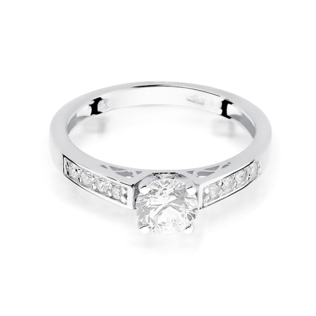 Przejdź do produktu Pierścionek zaręczynowy z białego złota z diamentami 0,42ct Fire Of Love 