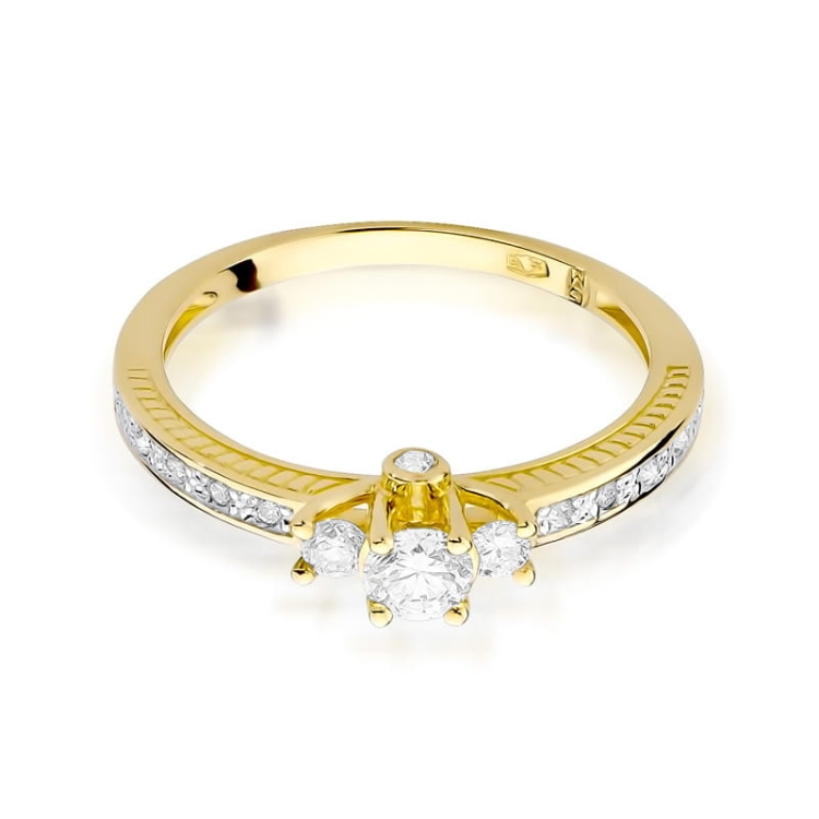 Pierścionek zaręczynowy z żółtego złota z diamentami 0,42ct Fire Of Love BW-199