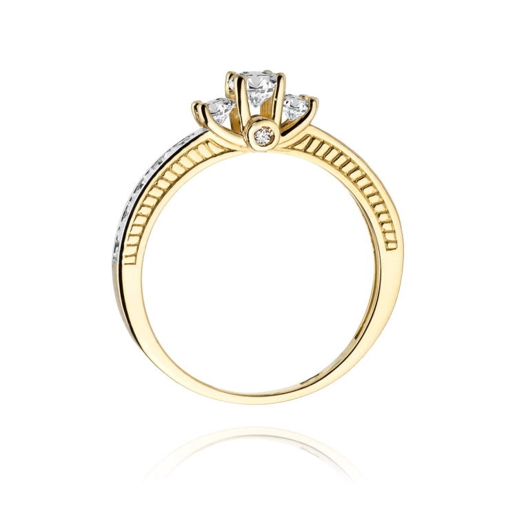 Pierścionek zaręczynowy z żółtego złota z diamentami 0,42ct Fire Of Love BW-199