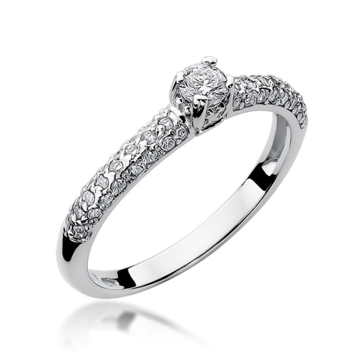Pierścionek zaręczynowy z białego złota z diamentami 0,36ct Fire Of Love BW-200-b
