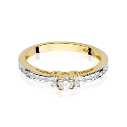 Pierścionek zaręczynowy z żółtego złota z diamentami 0,24ct Fire Of Love BW-201