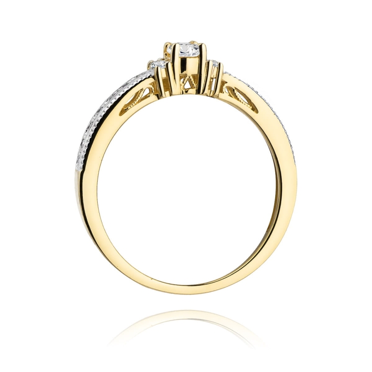 Pierścionek zaręczynowy z żółtego złota z diamentami 0,24ct Fire Of Love BW-201