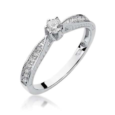 Przejdź do produktu Pierścionek zaręczynowy z białego złota z diamentami 0,30ct Fire Of Love