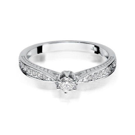 Przejdź do produktu Pierścionek zaręczynowy z białego złota z diamentami 0,30ct Fire Of Love