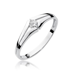 Pierścionek zaręczynowy z białego złota z diamentem 0,08ct Fire Of Love BW-207-0,08ct-b