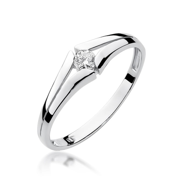 Pierścionek zaręczynowy z białego złota z diamentem 0,08ct Fire Of Love BW-207-0,08ct-b