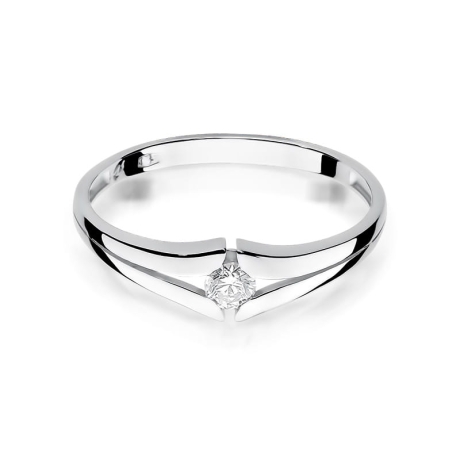 Przejdź do produktu Pierścionek zaręczynowy z białego złota z diamentem 0,08ct Fire Of Love