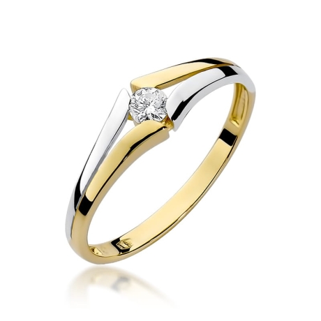 Przejdź do produktu Pierścionek zaręczynowy z żółtego złota z diamentem 0,10ct Fire Of Love 