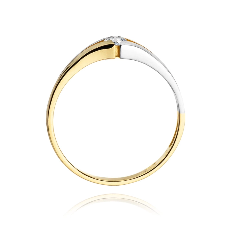 Pierścionek zaręczynowy z żółtego złota z diamentem 0,10ct Fire Of Love BW-207-0,10ct