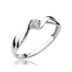 Pierścionek zaręczynowy z białego złota z diamentem 0,08ct Fire Of Love BW-208-0,08ct-b