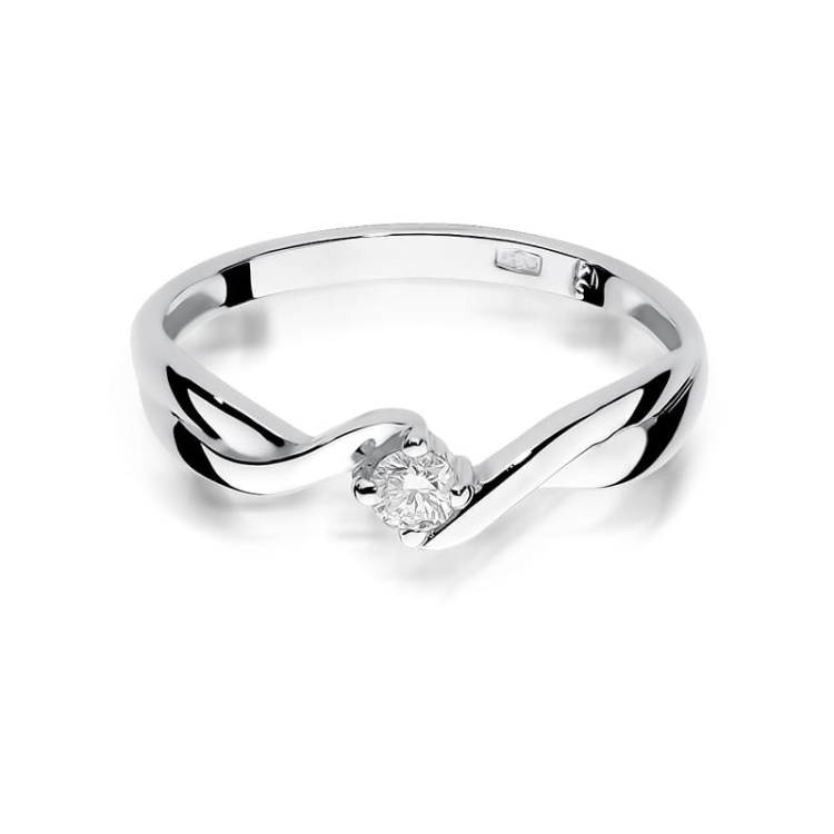 Pierścionek zaręczynowy z białego złota z diamentem 0,08ct Fire Of Love BW-208-0,08ct-b