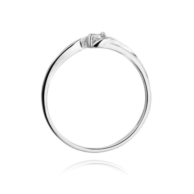 Pierścionek zaręczynowy z białego złota z diamentem 0,10ct Fire Of Love BW-211-0,10ct-b